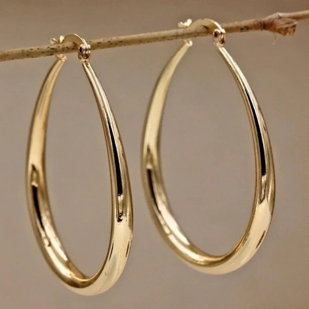 Retro Gold Hoop Ohrringe