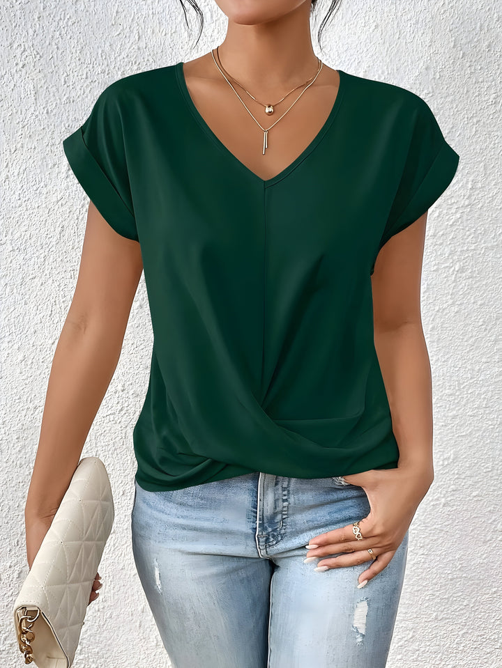 Valeria™ V-Ausschnitt Shirt mit Spitzenakzent