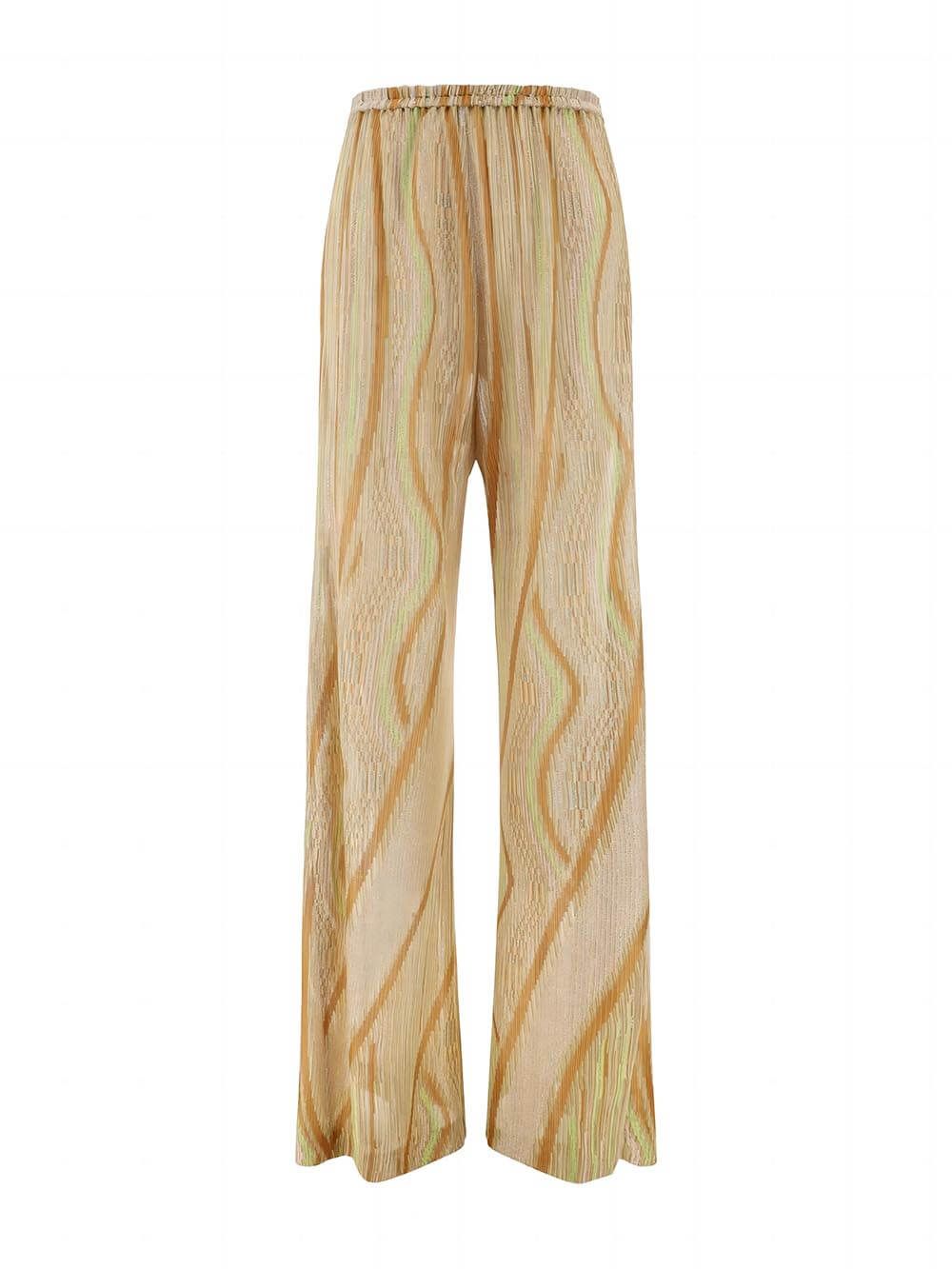 Elowra - Lockeres Maxikleid mit welligem gestreiftem Cardigan und Druck