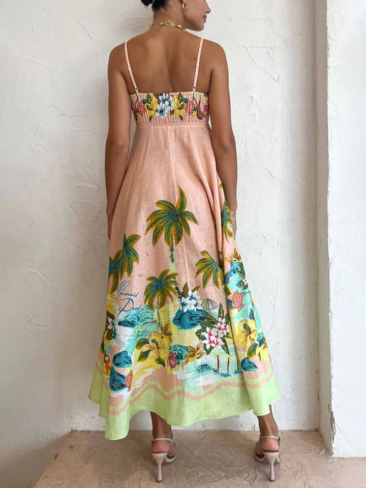 Sahira - Sling bedrucktes legeres Midi-Kleid