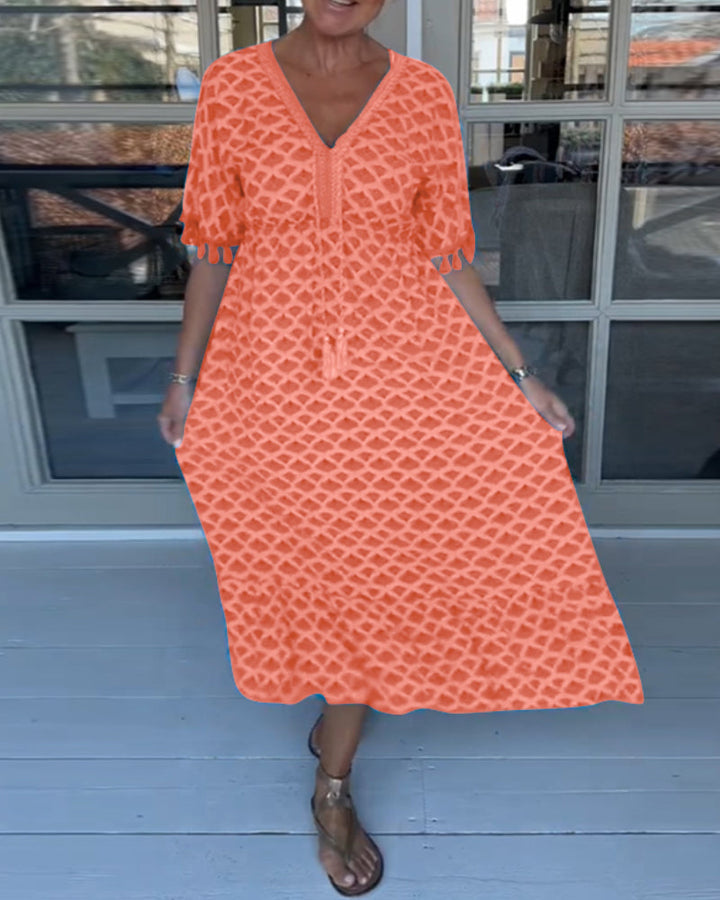 Alisette - Freizeitkleid mit V-Ausschnitt und Print