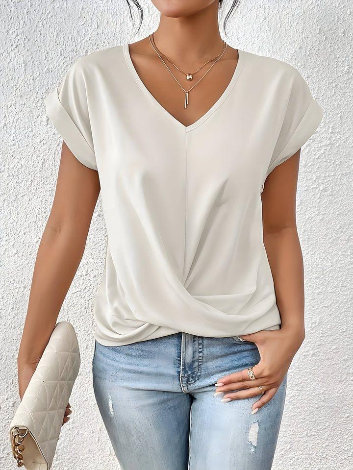 Valeria™ V-Ausschnitt Shirt mit Spitzenakzent