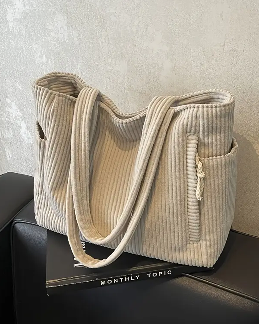 TILDA™ – Gerippte Tragetasche mit Kordel-Detail
