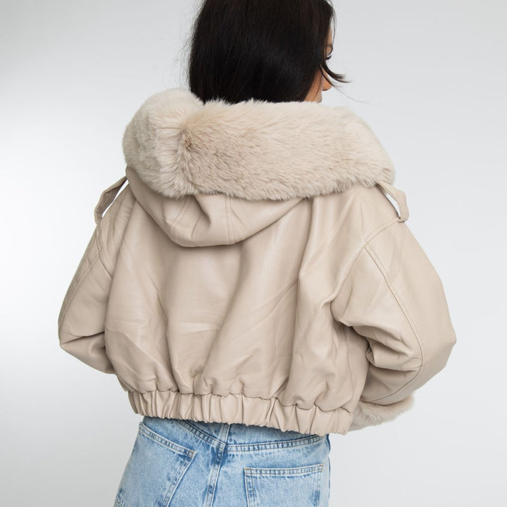 NADINE I PELZGEFÜTTERTE LEDERJACKE