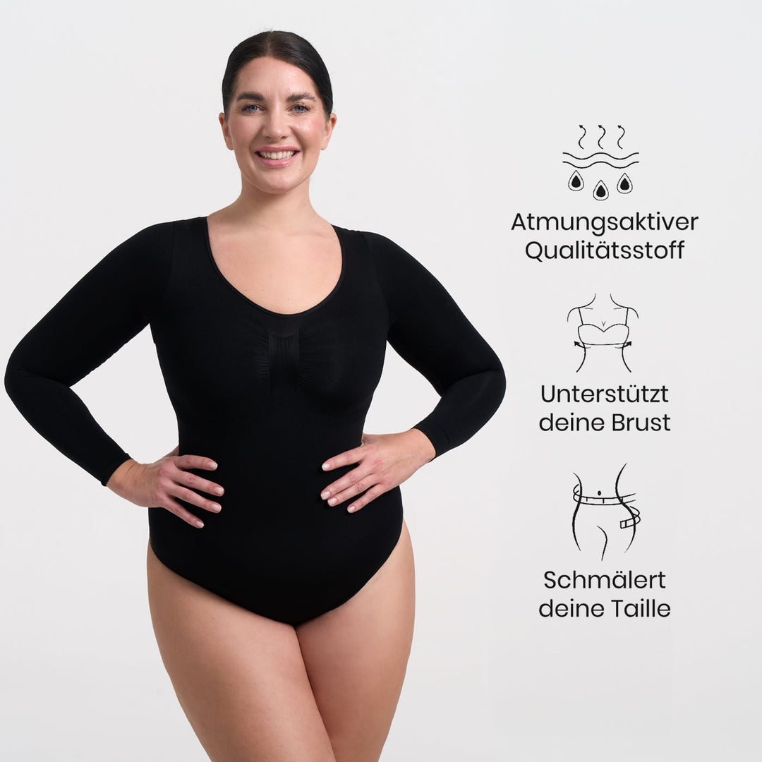 Bodysuit formende Shapewear Langarm mit String
