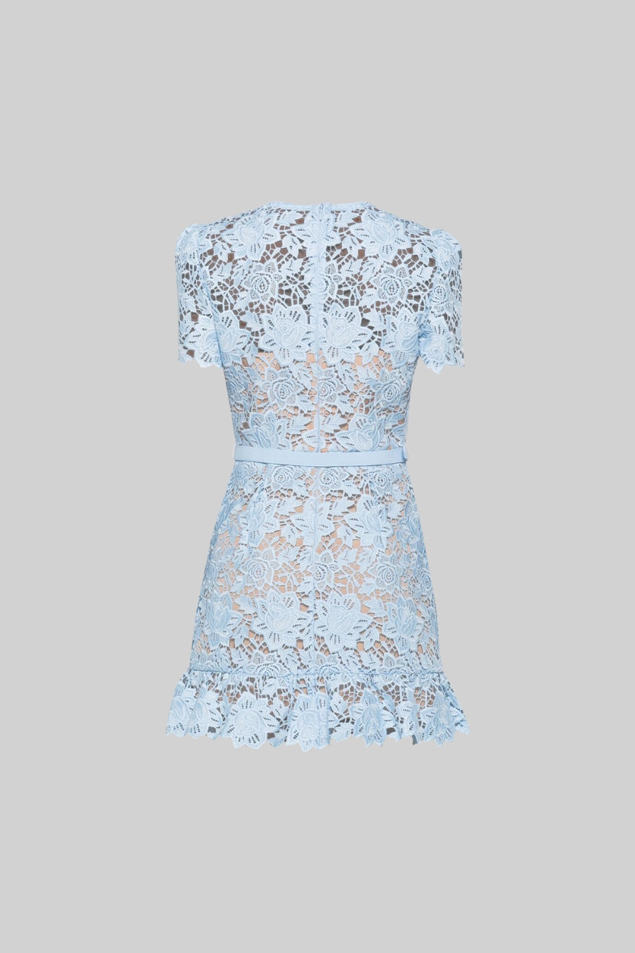 Narella - Kurzes Ärmeldes Kleid mit Stickerei und Blumenmuster