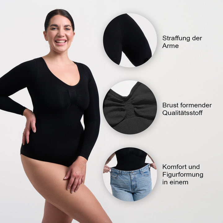 Bodysuit formende Shapewear Langarm mit String