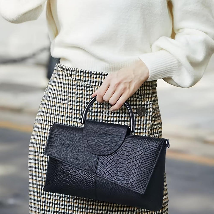 Cassandra | Handtasche Mit Opulentem Krokodilmuster