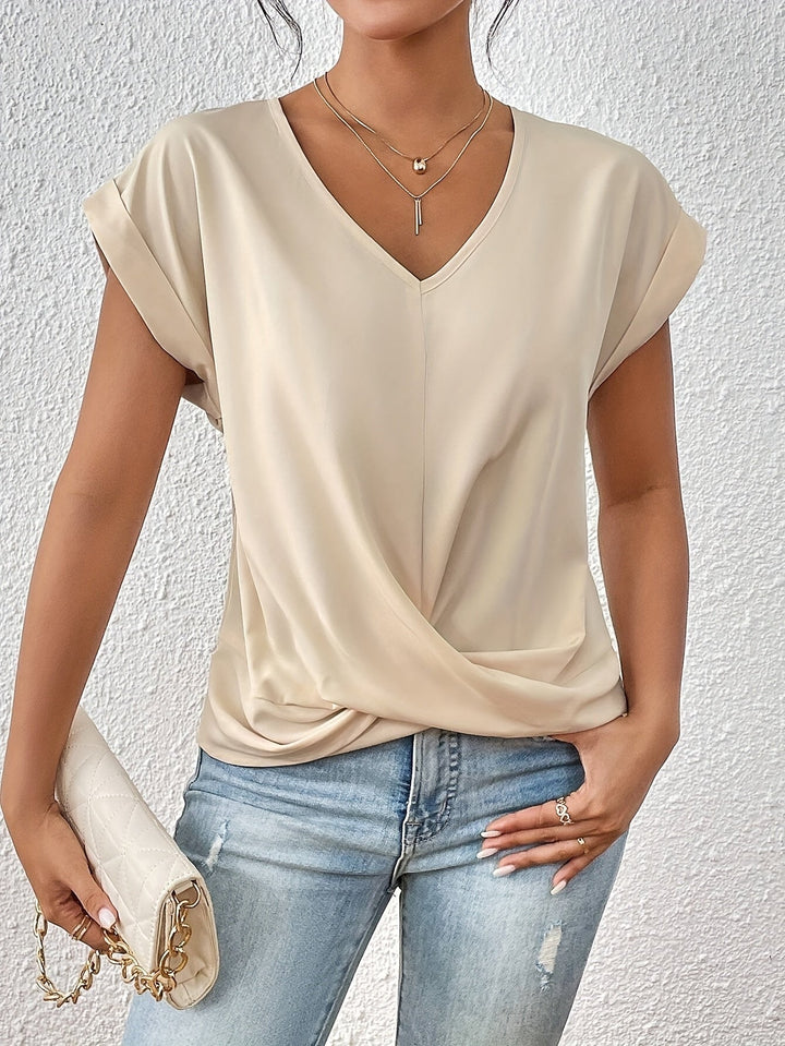 Valeria™ V-Ausschnitt Shirt mit Spitzenakzent