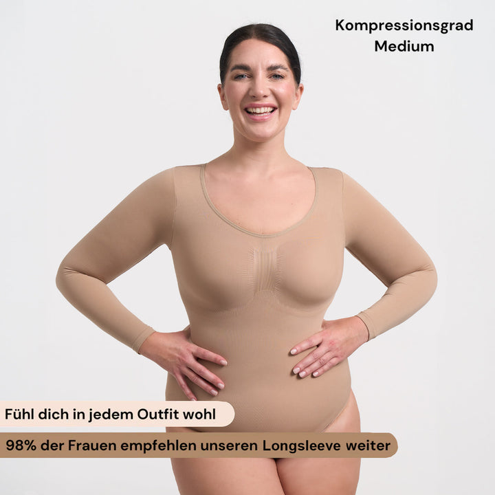 Bodysuit formende Shapewear Langarm mit String