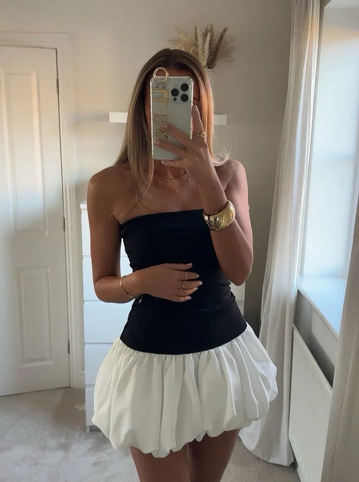 Aralyn - Ballonärmel Mini-Kleid