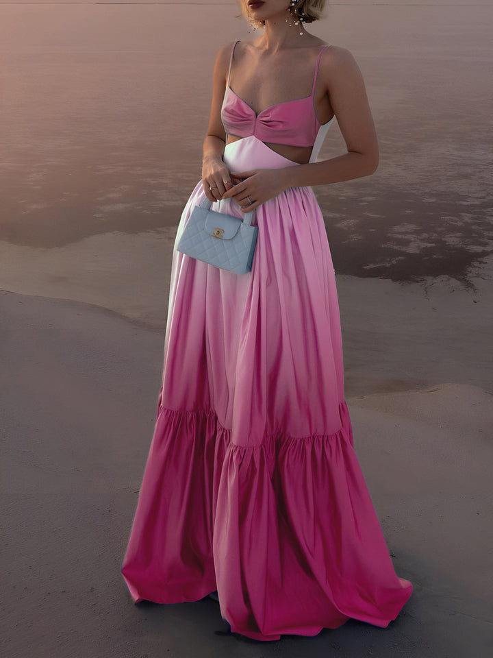 Rückenfreies Cutout-Cami-Langkleid