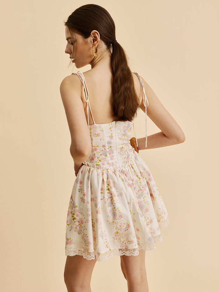 Bogenriemen Blumen Korsettkleid