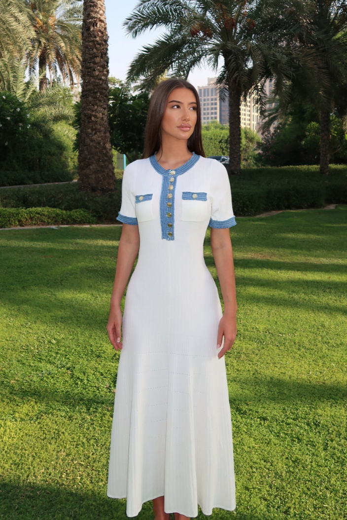 Leni - Knopfleiste Maxikleid