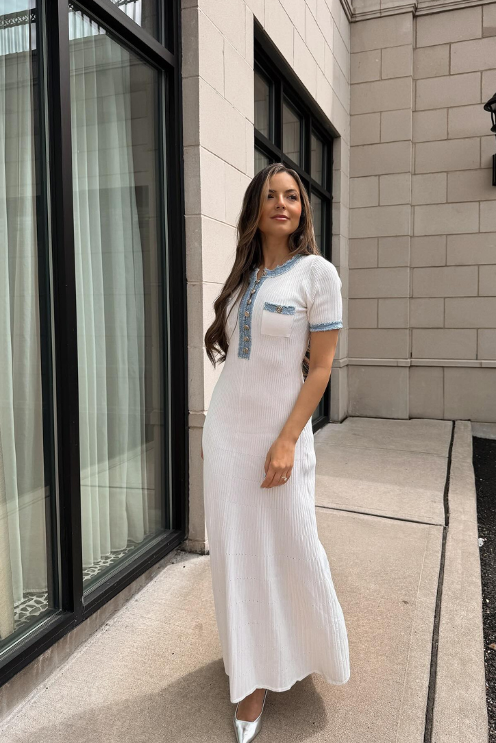Leni - Knopfleiste Maxikleid