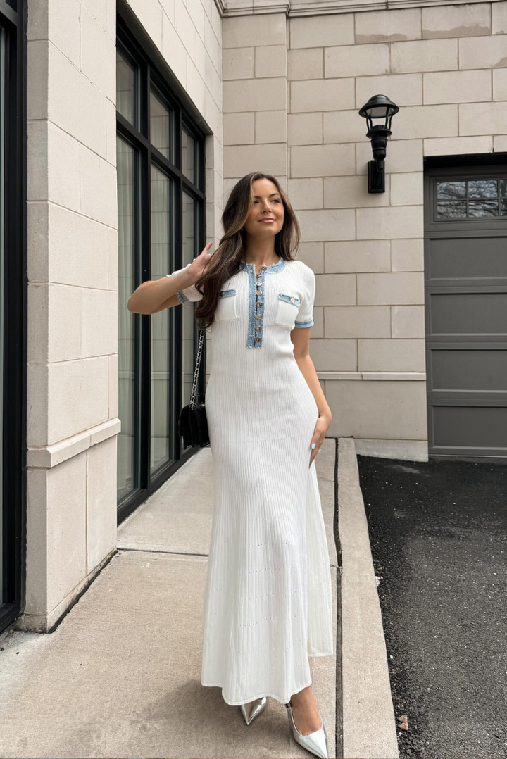 Leni - Knopfleiste Maxikleid