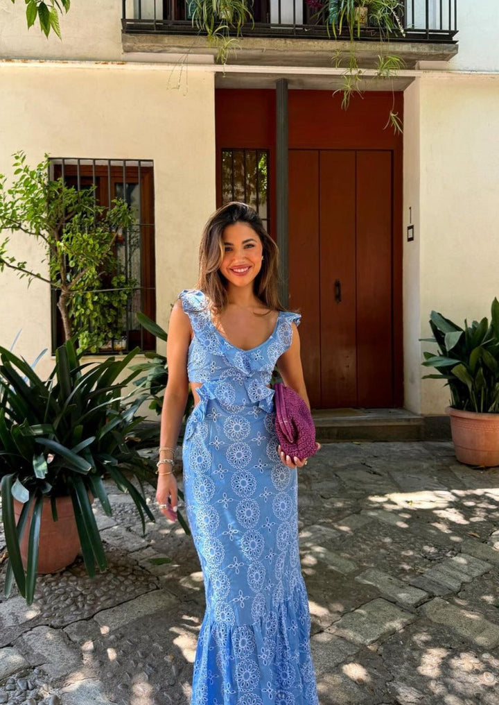 Isadora - Rüschiges Maxikleid