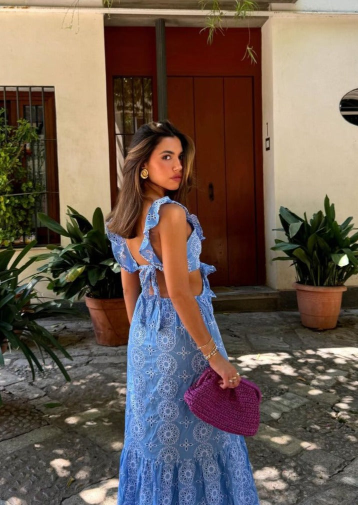 Isadora - Rüschiges Maxikleid