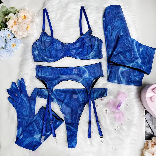 Serena | 5-teilige Batik-Lingerie-Set
