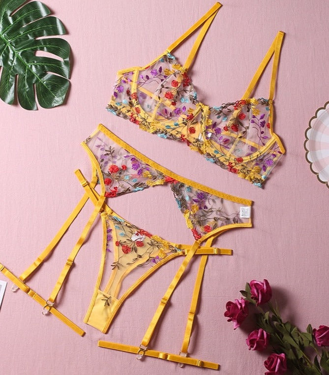 Daisy | 3-teilige französische Dessous-Set