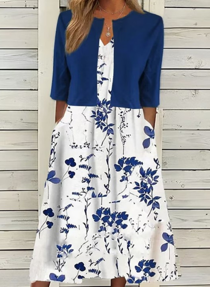 Valenne - Floristisches Zwei-Teile-Midikleid