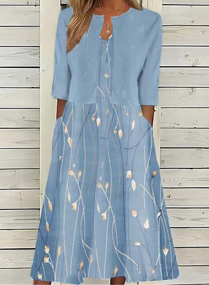 Valenne - Floristisches Zwei-Teile-Midikleid