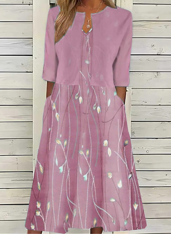Valenne - Floristisches Zwei-Teile-Midikleid