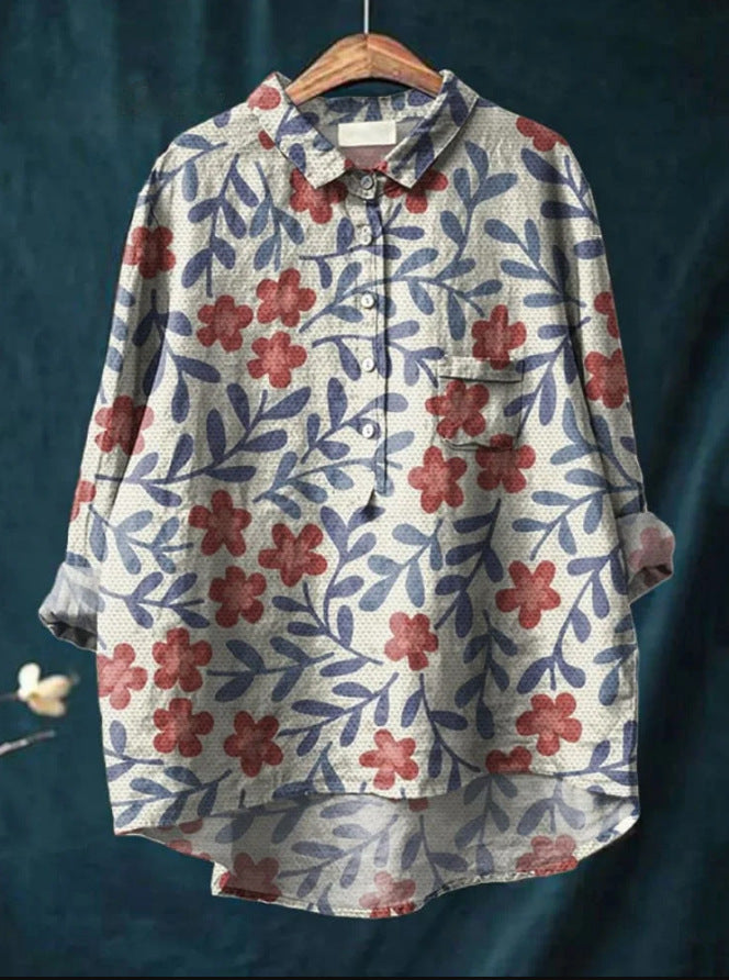 Laluna klassische Blumenbluse