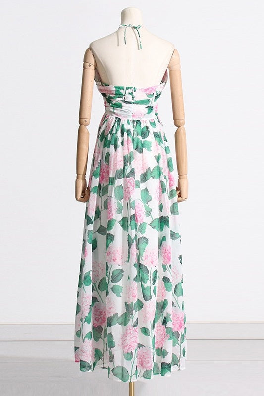 Madelaine Neckholder-Maxikleid mit Blumenmuster