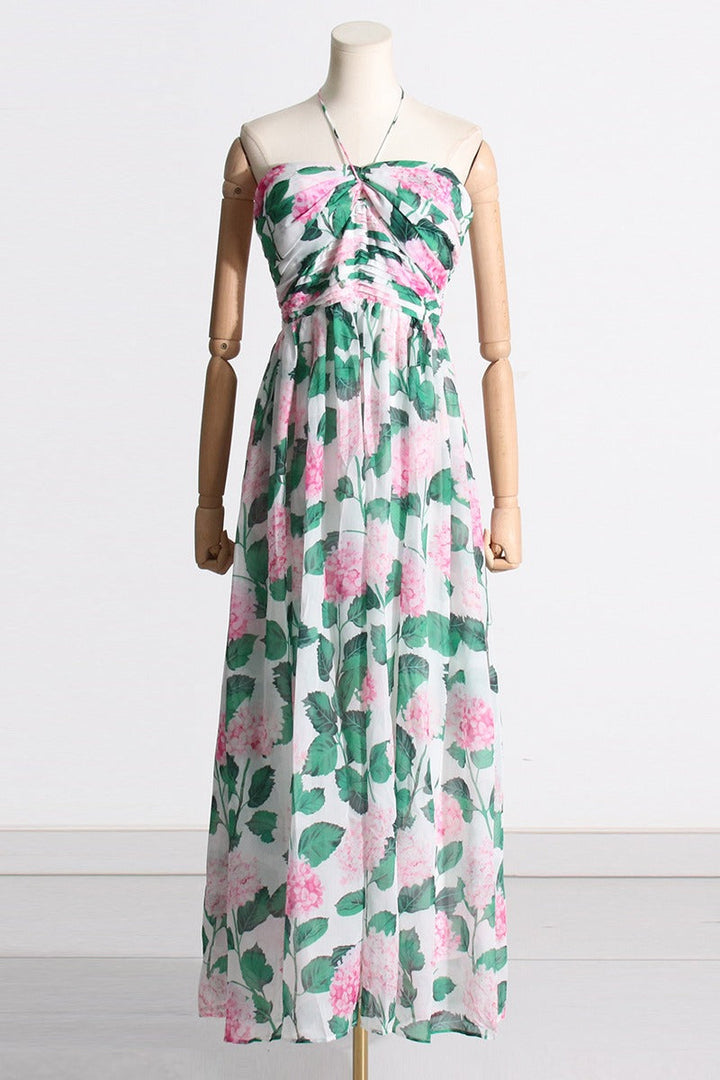 Madelaine Neckholder-Maxikleid mit Blumenmuster