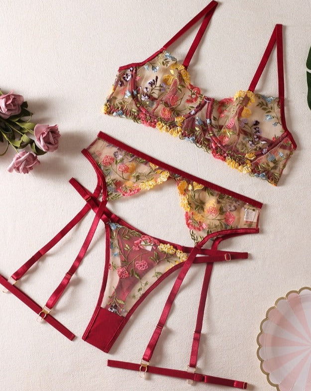 Daisy | 3-teilige französische Dessous-Set