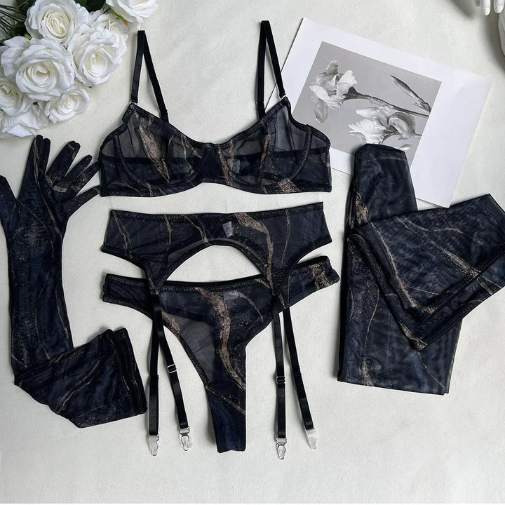 Serena | 5-teilige Batik-Lingerie-Set