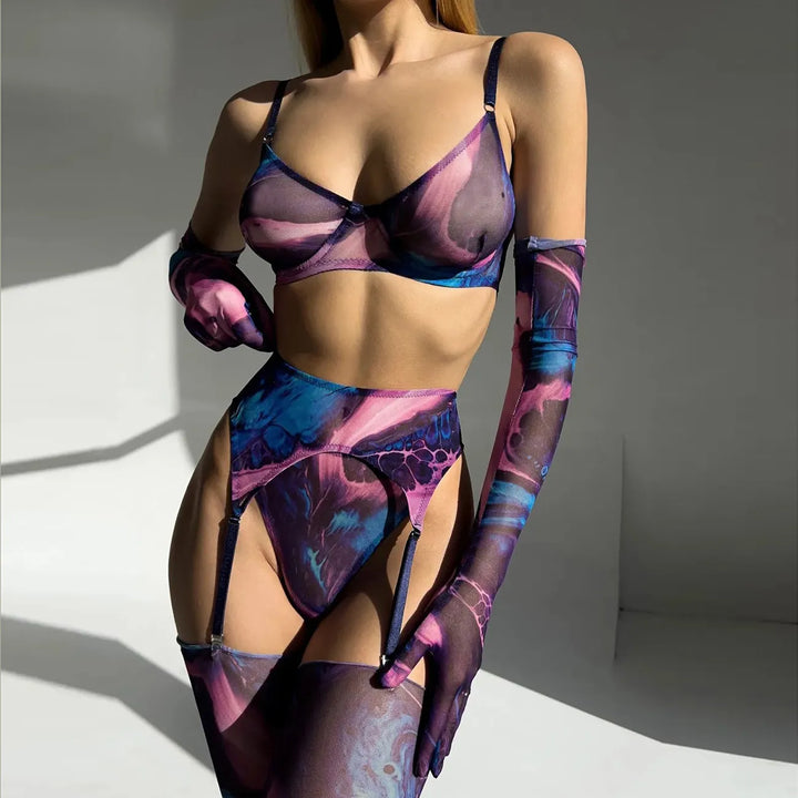 Serena | 5-teilige Batik-Lingerie-Set