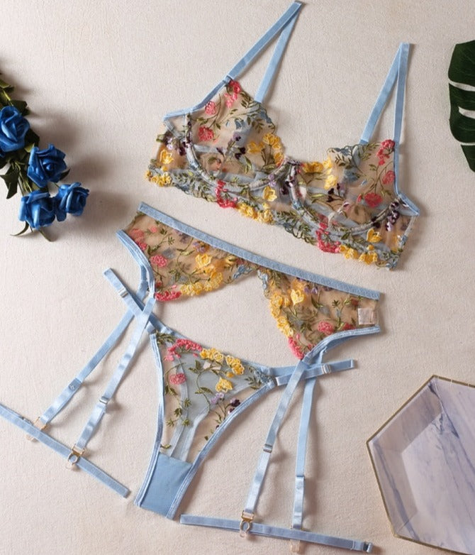Daisy | 3-teilige französische Dessous-Set