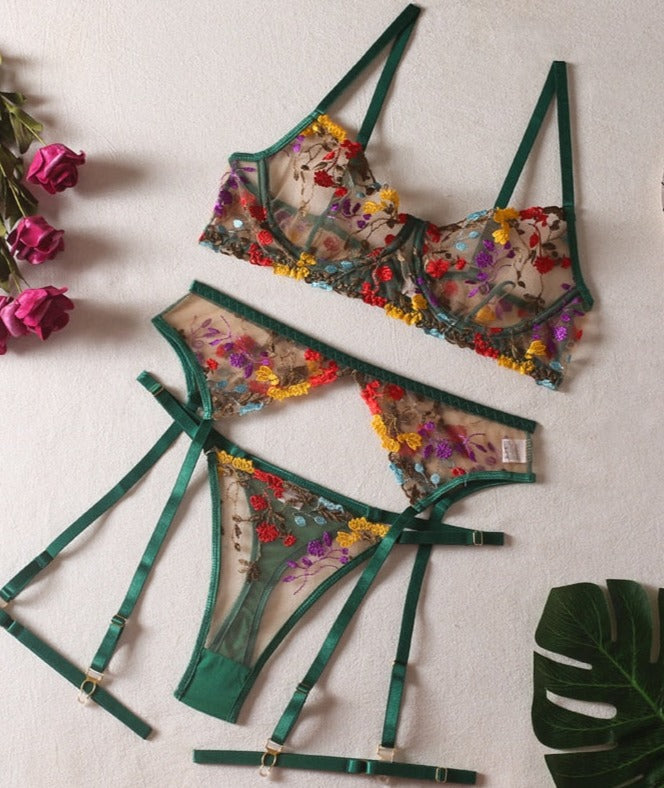 Daisy | 3-teilige französische Dessous-Set