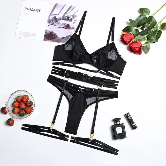 Adriana | 3-Teilige Französische Unterwäsche Set