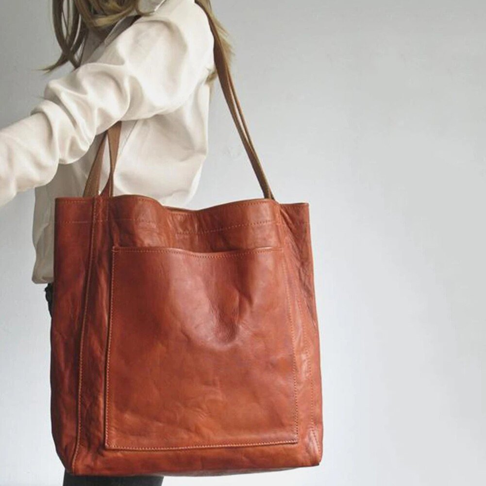 Rosa | Geräumige Leder-Tote-Tasche