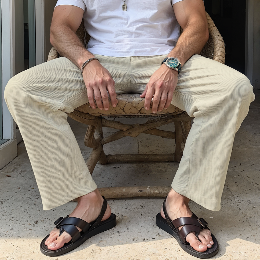 Frederic | Faltenhose mit Struktur