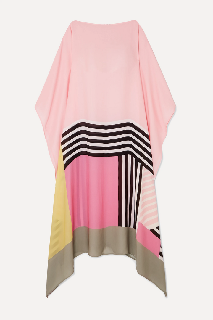 Shraddha - Gestreiftes Patchwork Kleid Mit Druck