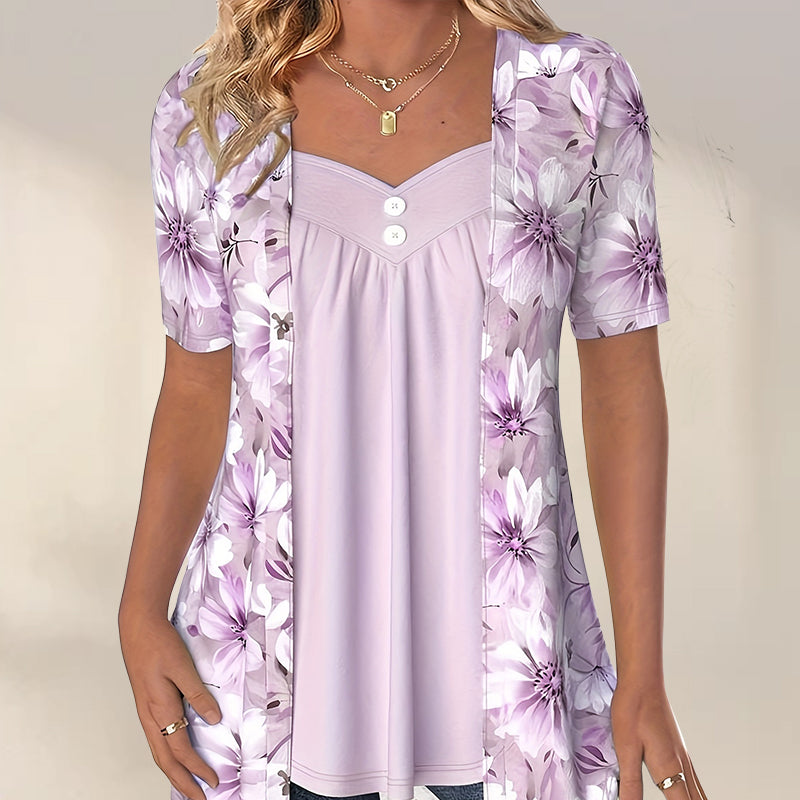 Lila | Chic Floral Blouse