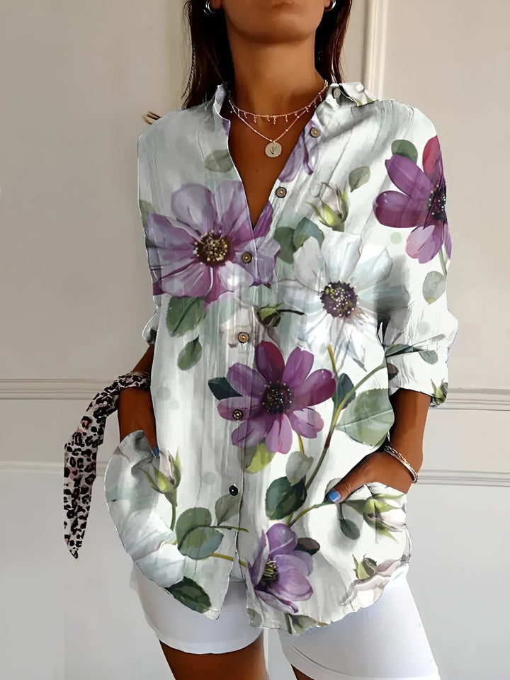 Vivienne | Floral Button-Up Blouse