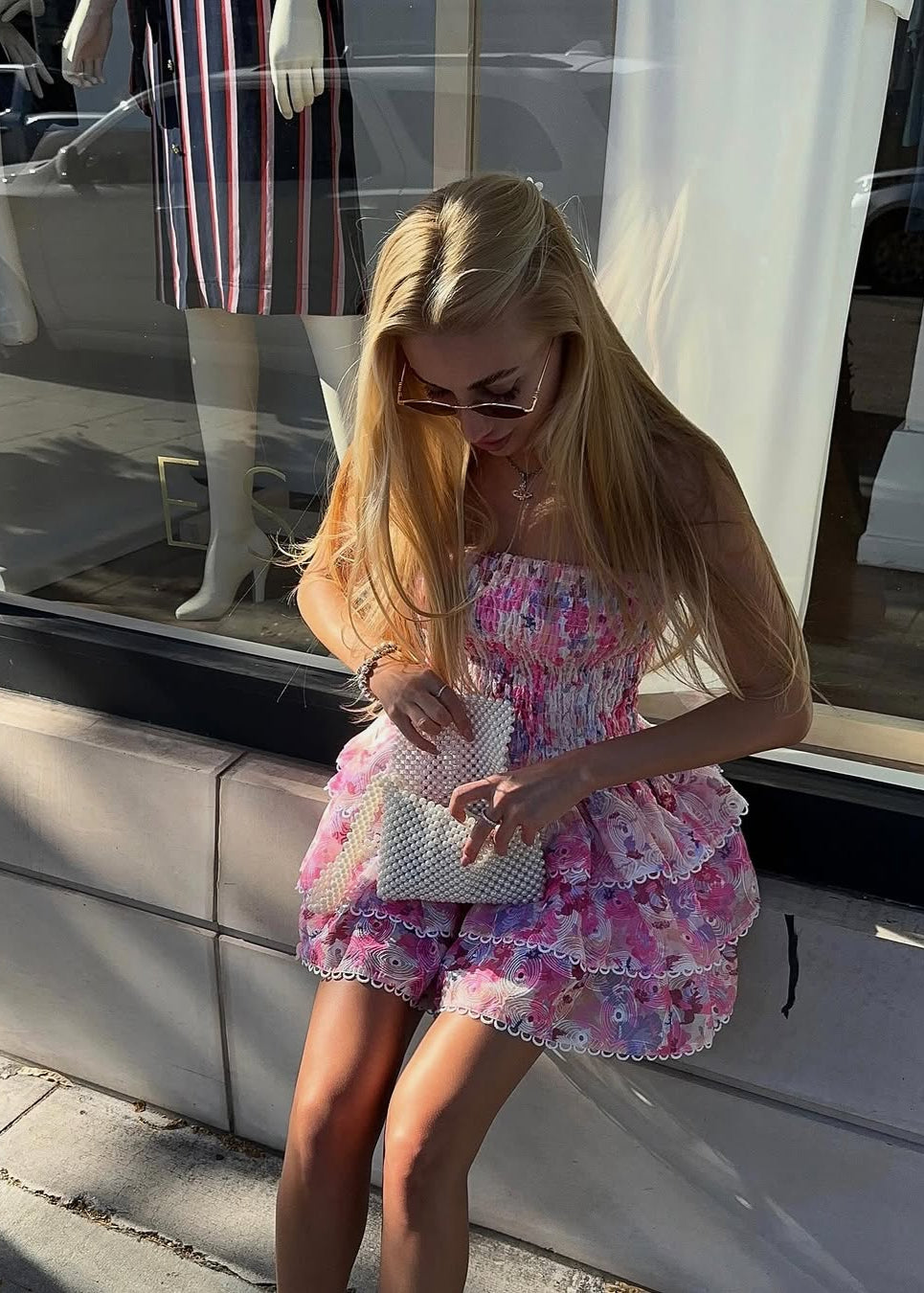 Vera - Kleid ohne Träger mit Blumenmuster